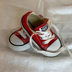 Converse All Start Red Sneakers Size 4 Low Top Canvas